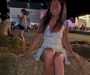 young doll in panties makes it dirty with feet outdoor