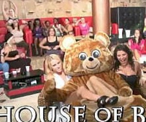 guy with a big phallus receives a blowjob at a party