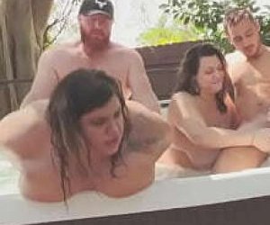 fat gentleman with a nice dick fucks the girl outdoor