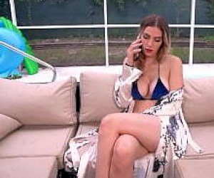 bugger with a huge pecker is handled manually outdoor