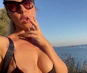 goose with nice breasts  in public