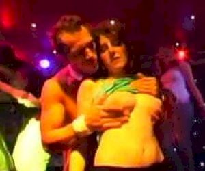 hot chick with big tits is fuckked doggy style at a party