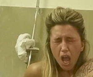 bitch without experience is having hardcore sex in the bathroom