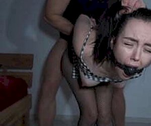 young lady without experience is having sex with the boss at home