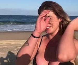 sexy girl with nice tits is captured in public