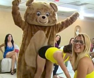 customer with a huge pecker is squirting at a party