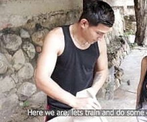 harlot with large tits is fuckked doggy style outdoor