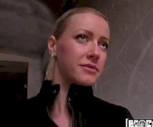 teenager with blond hair is pleasuring a guy with a hand