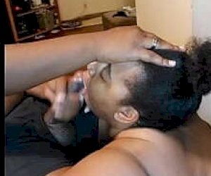 man  receives a blowjob