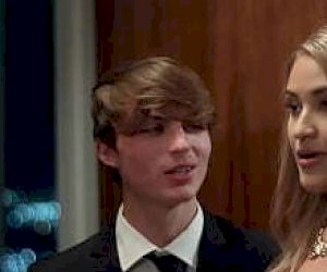 great blonde  puts the dick deep into her throat