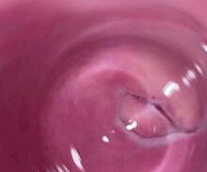 young lady with dark hair masturbates