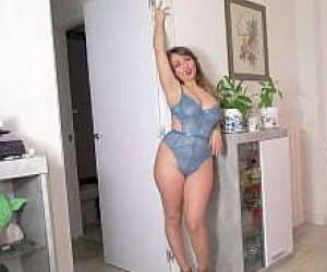 natural girl in sexy underwear is playing hardcore at home