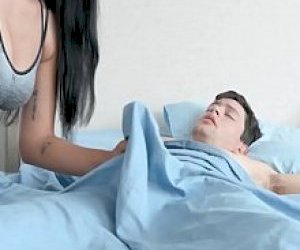 young stepmother with dark hair after all, she begs for more