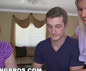 redheaded stepmother with artificial tits gives what he wants