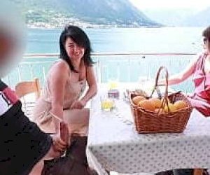 peasant with an impressive phallus is squirting in public