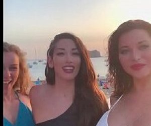 girlie with dark hair is fuckked doggy style at a party