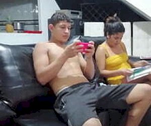 grandmother with nice tits squeaks at home