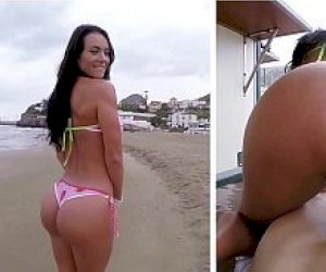 hot mom with a huge ass is captured on the beach