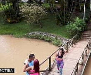 Latin with dark hair makes it dirty with feet