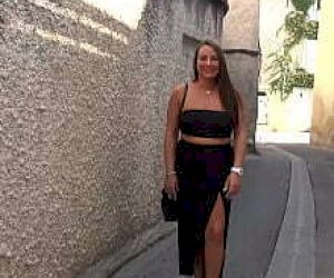 fluffy hot mom with big tits participates in a triangle outdoor