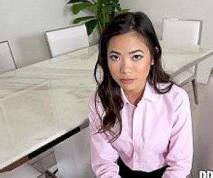 skinny bitch originating in Asia is having sex like an amazon