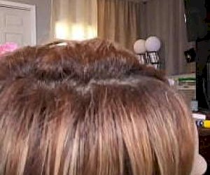 little bitch with blond hair takes a visitor like an amazon