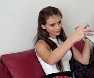 young eighteen without experience gets sperm inside at home