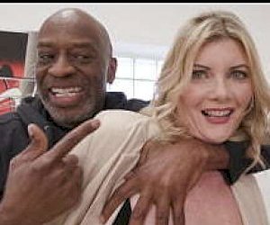 gentleman  is pleasured with her mouth