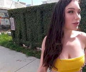 young girlie with a shaved pussy experiences intercourse outdoor