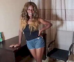 young black girl  starts in the casting