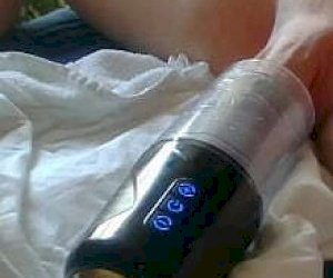 Asian girl alone in stockings is covered with sperm