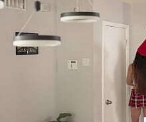 ravenous brunette with a shaved pussy gets sperm inside