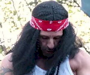 customer with an extreme tassel fucks hard outdoor