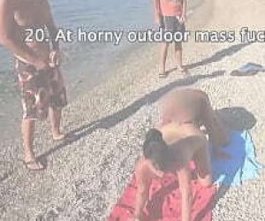 hot mom  makes it dirty with feet outdoor