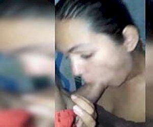 guy  is pleasured with her mouth
