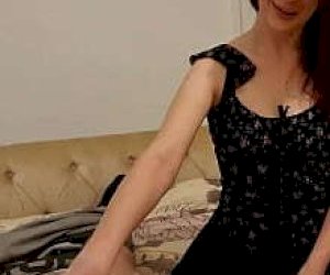 pretty woman in sexy underwear swallows sperm after at home