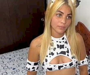 sexy lady looks with nice ass dancing at home