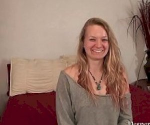 big white girl with blond hair is kissing