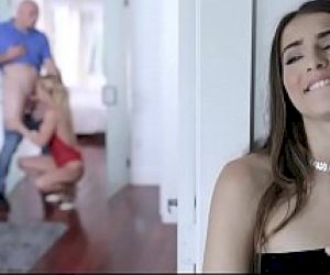 well endowed stepmother with small tits participates in a triangle