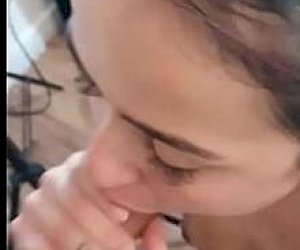 naughty female without experience sucks dick in the office