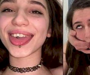 young grandmother about a sexy body puts the dick deep into her throat at home