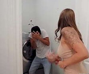 naughty lady in panties gets caught