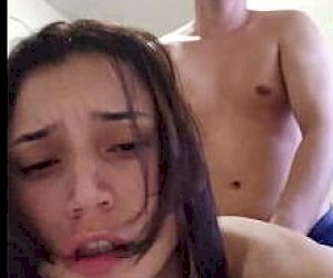 beautiful female with a thin silhouette is shouting loudly