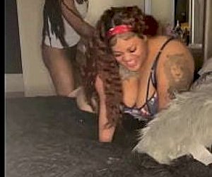 man with a large phallus is pleasured with her mouth