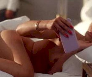 sexy blonde with dark hair he has sex on the upside-down amazon