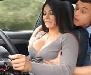 slut with big tits takes a visitor like an amazon