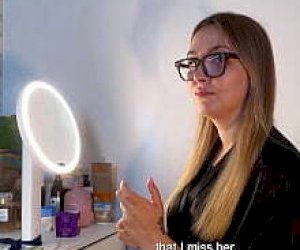 bugger with an extreme prick receives a blowjob at home