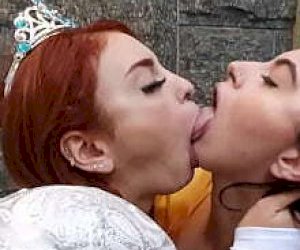 beautiful princess  is kissing