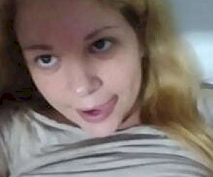 wanton with blond hair masturbates