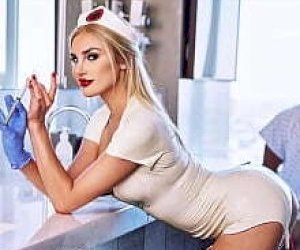 redheaded with dark hair puts the dick deep into her throat